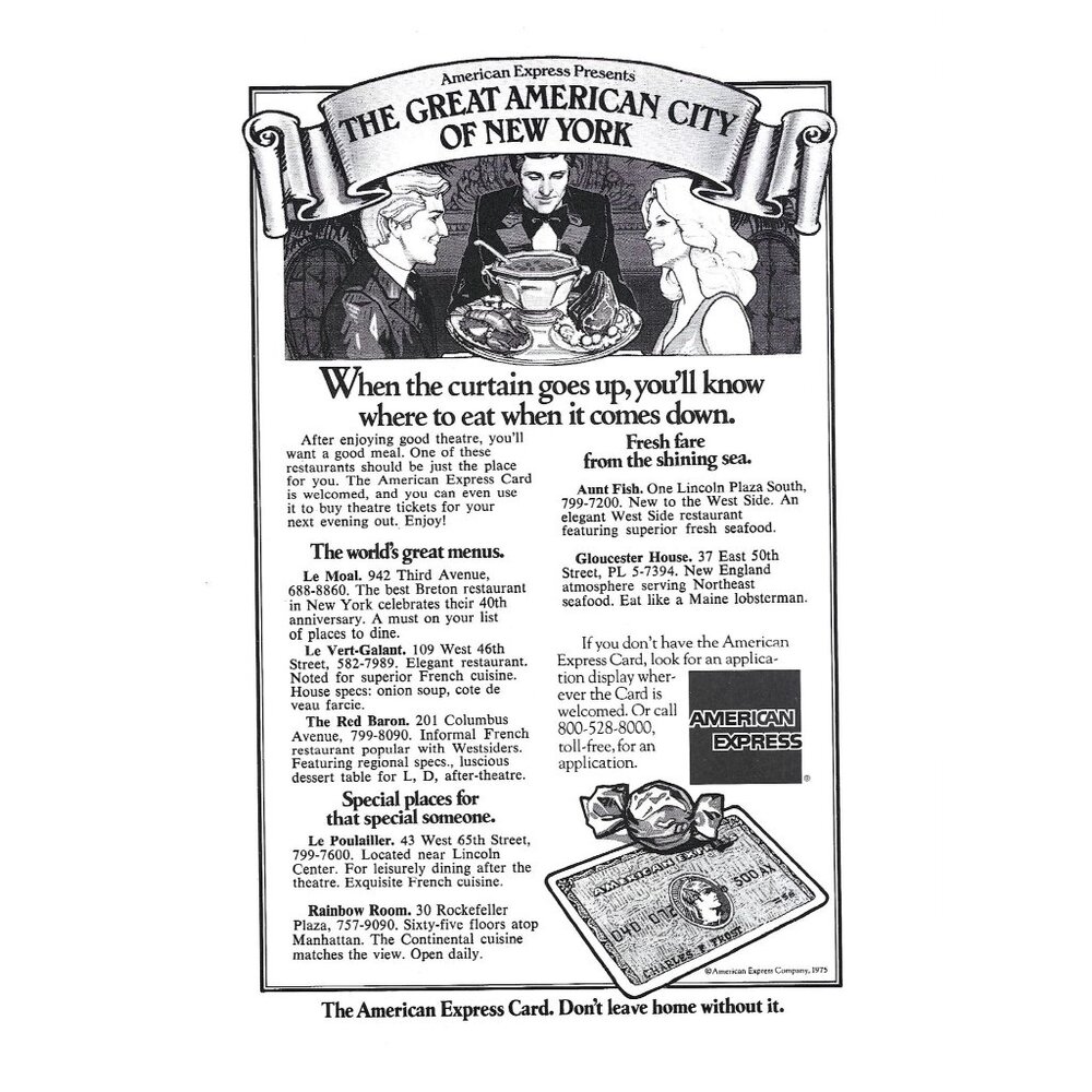 Great American City New York American Express ADVERT 1970s Vintage Print Ad 9 in